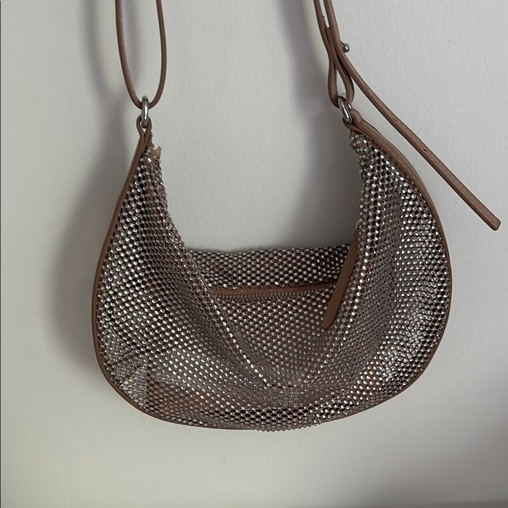 Brown Mesh Shoulder Bag
